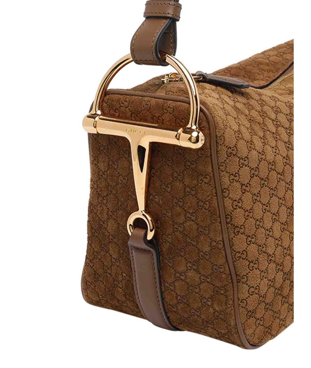 GUCCI Коричневая замшевая сумка через плечо, фото 4