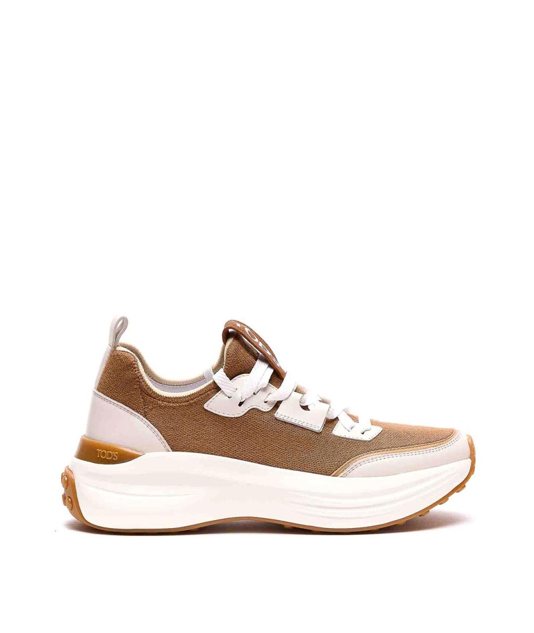 TOD'S Коричневые кожаные кроссовки, фото 1
