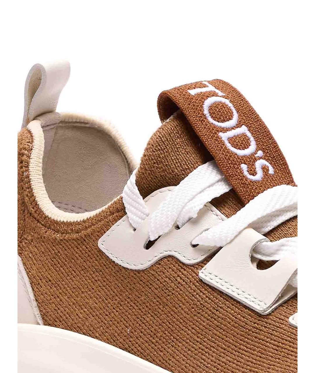 TOD'S Коричневые кожаные кроссовки, фото 3