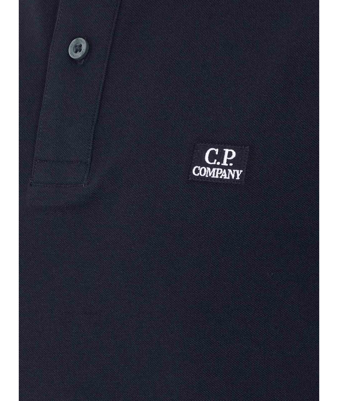CP COMPANY Темно-синее хлопковое поло с коротким рукавом, фото 3