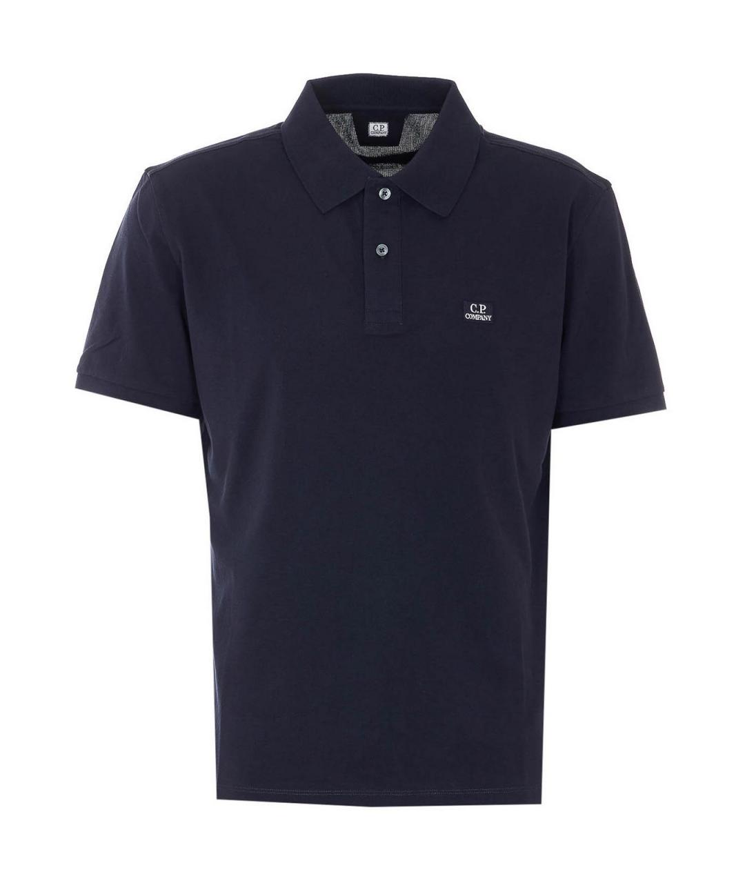 CP COMPANY Темно-синее хлопковое поло с коротким рукавом, фото 1