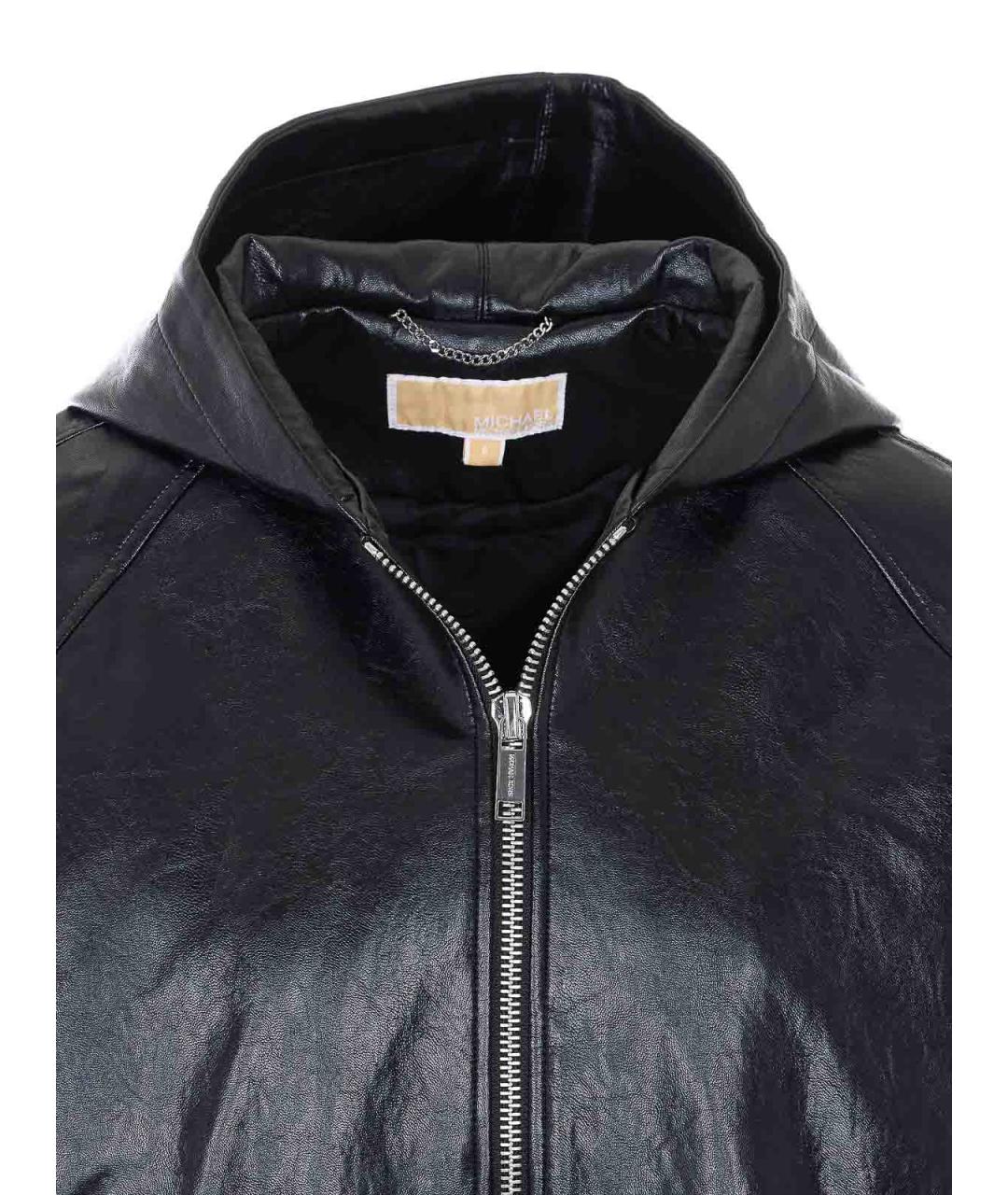 MICHAEL MICHAEL KORS Черная кожаная куртка, фото 4