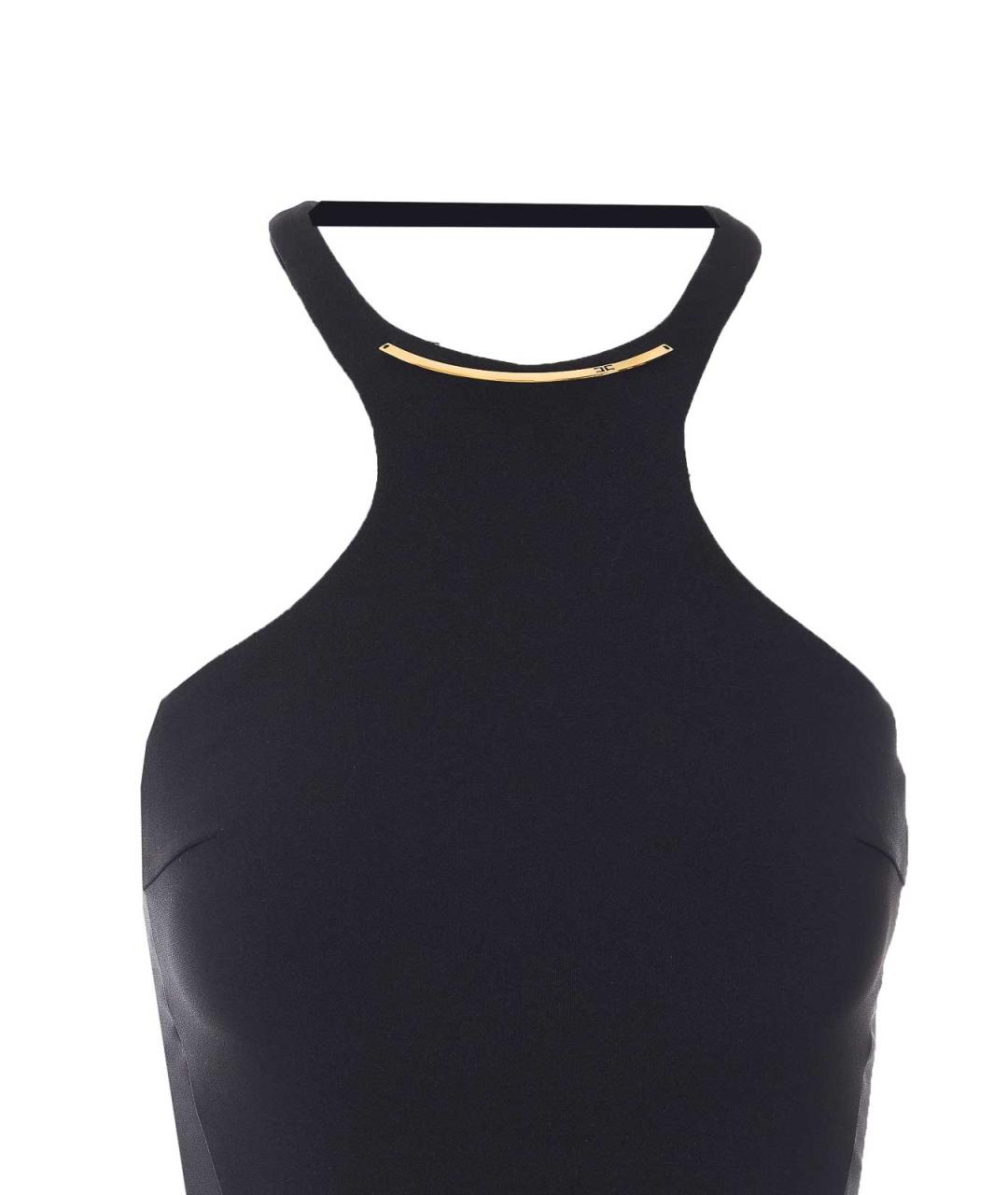 ELISABETTA FRANCHI Черное полиэстеровое повседневное платье, фото 4