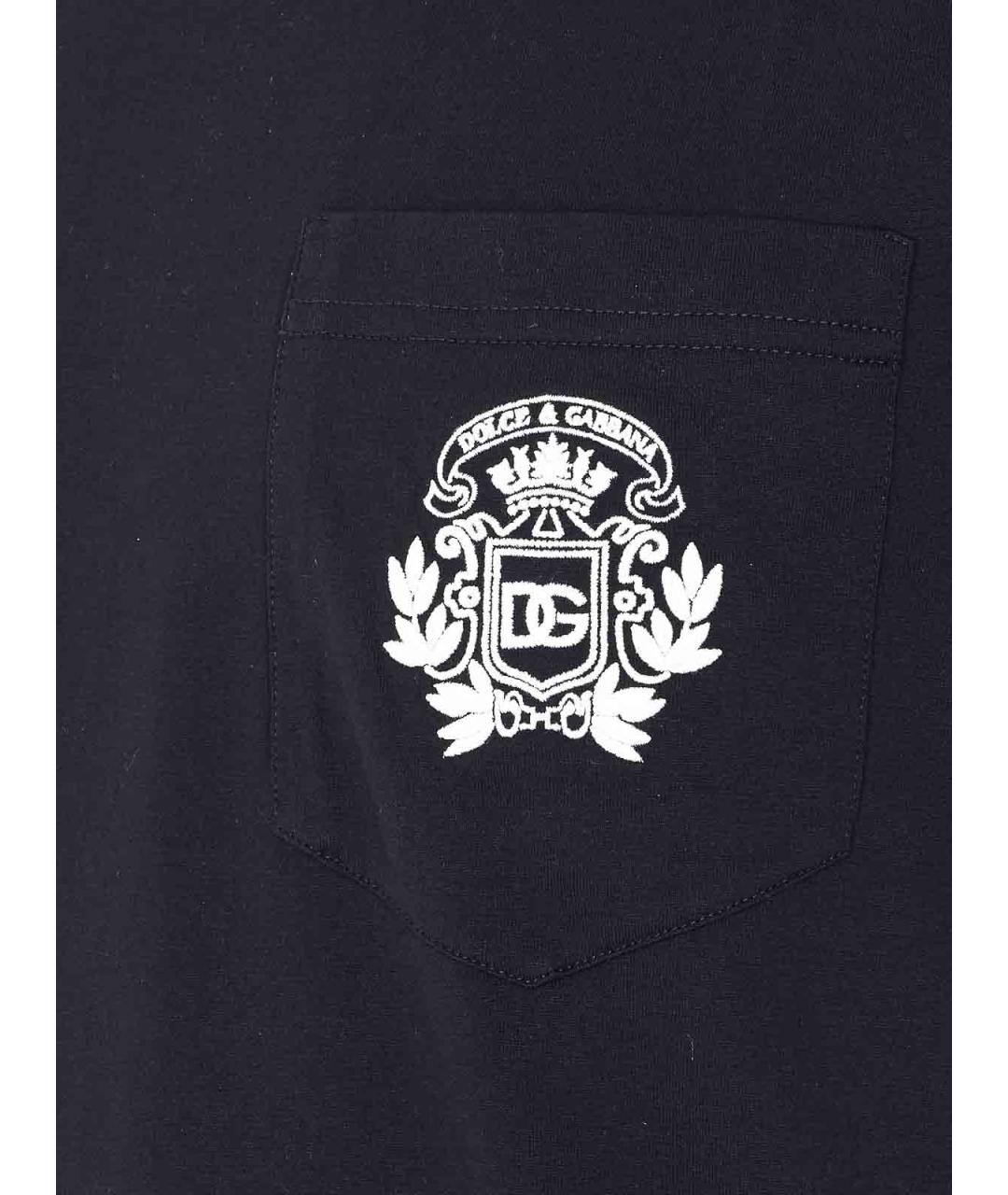 DOLCE&GABBANA Черная хлопковая футболка, фото 3