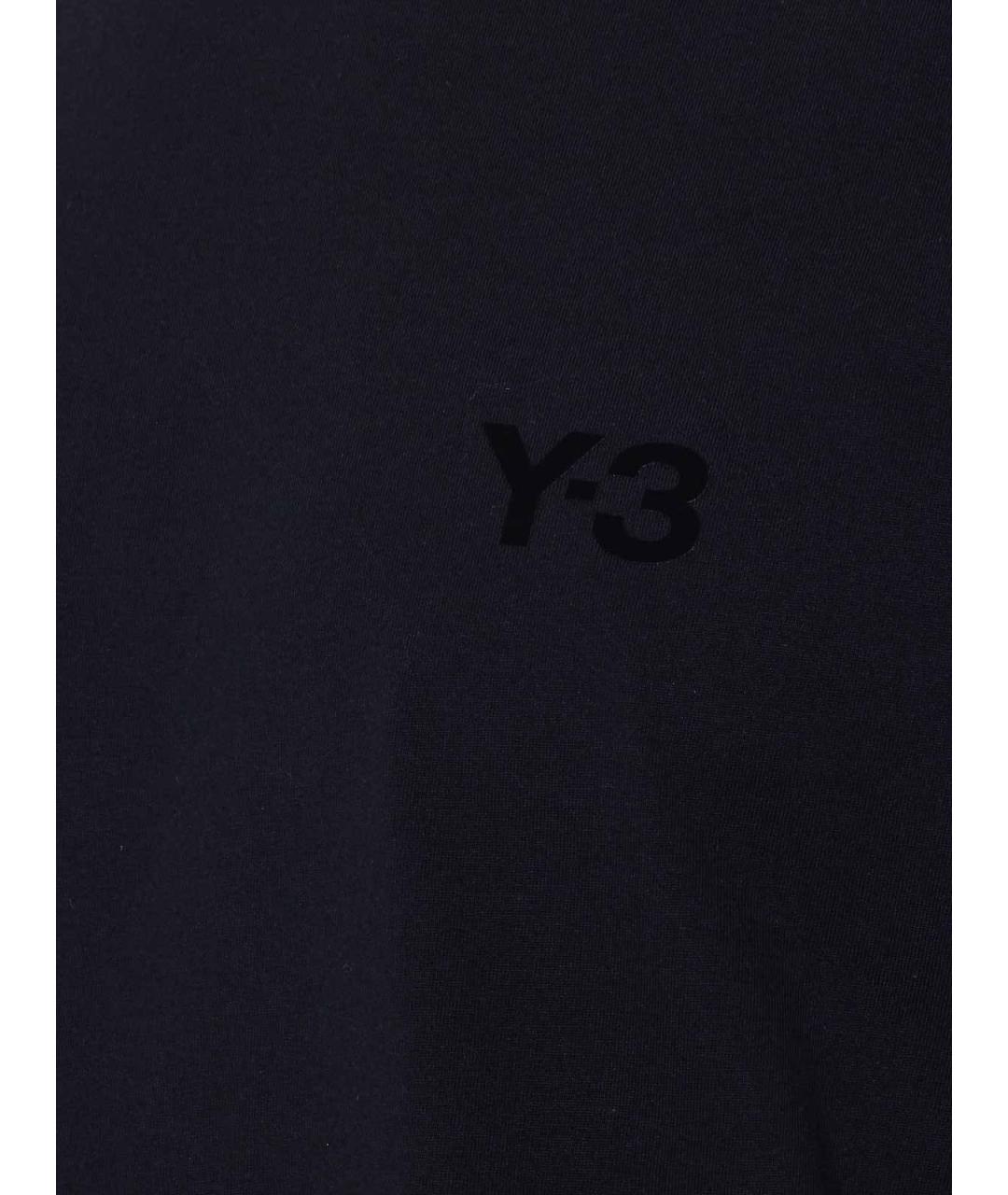Y-3 Черная хлопковая футболка, фото 3