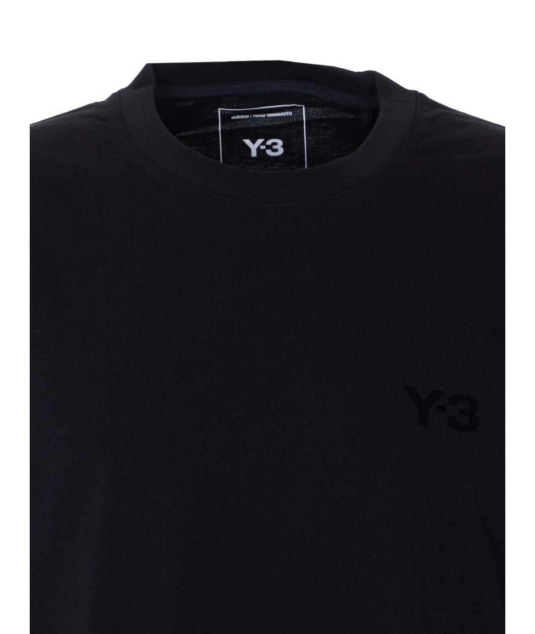 Y-3 Черная хлопковая футболка, фото 4