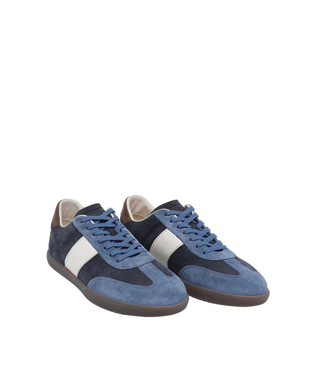 TOD'S Синие замшевые низкие кроссовки / кеды, фото 2