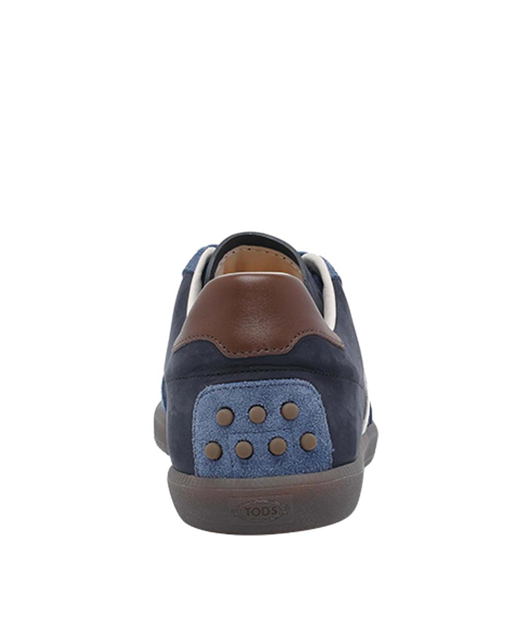 TOD'S Синие замшевые низкие кроссовки / кеды, фото 4