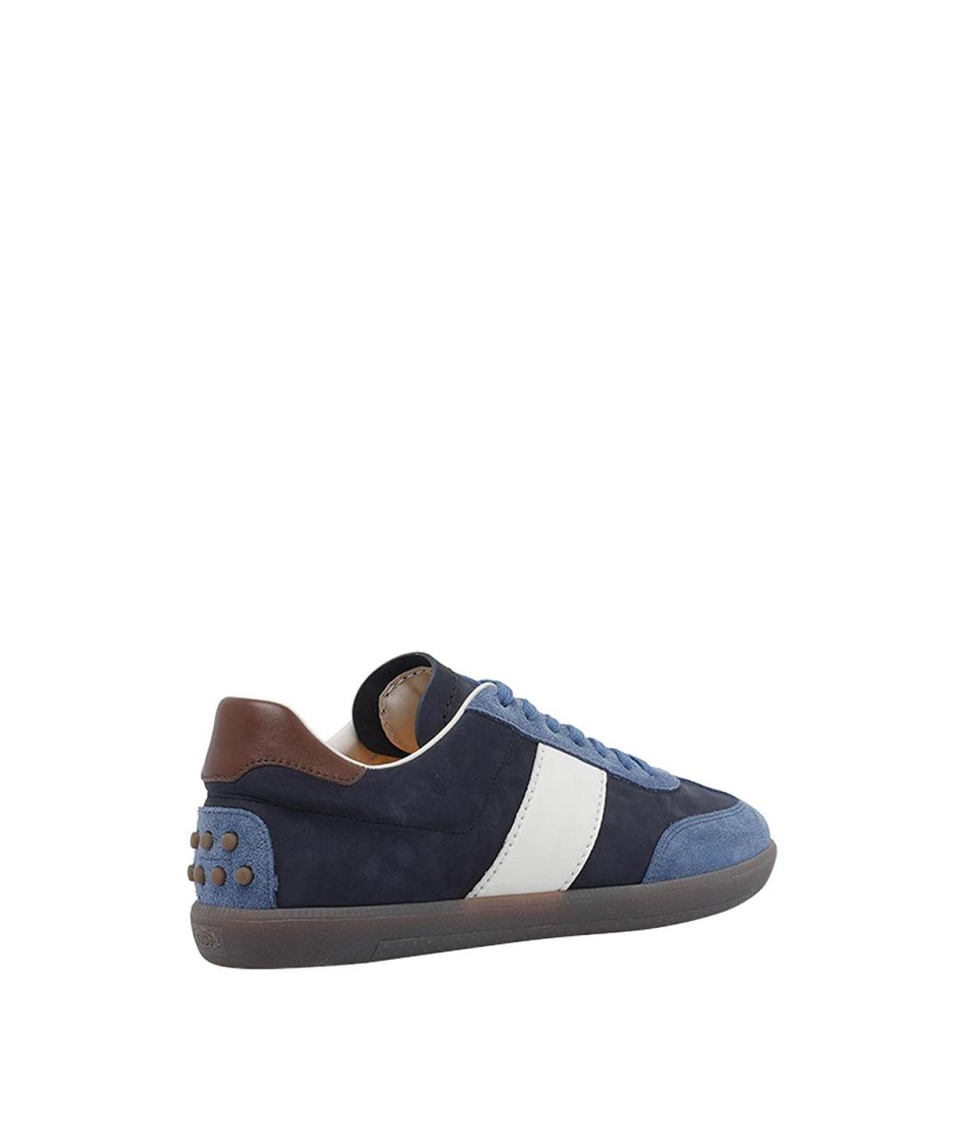 TOD'S Синие замшевые низкие кроссовки / кеды, фото 3