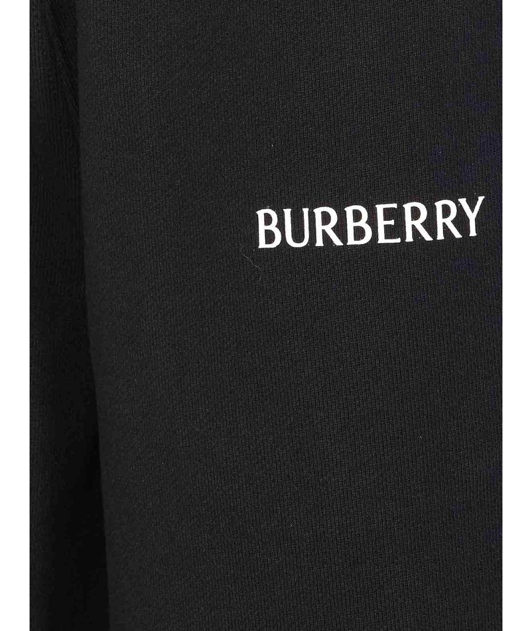 BURBERRY Черные хлопковые спортивные брюки и шорты, фото 4