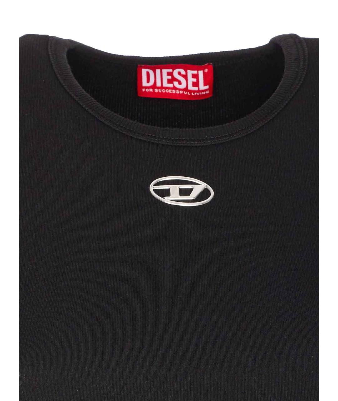 DIESEL Черная хлопковая футболка, фото 4