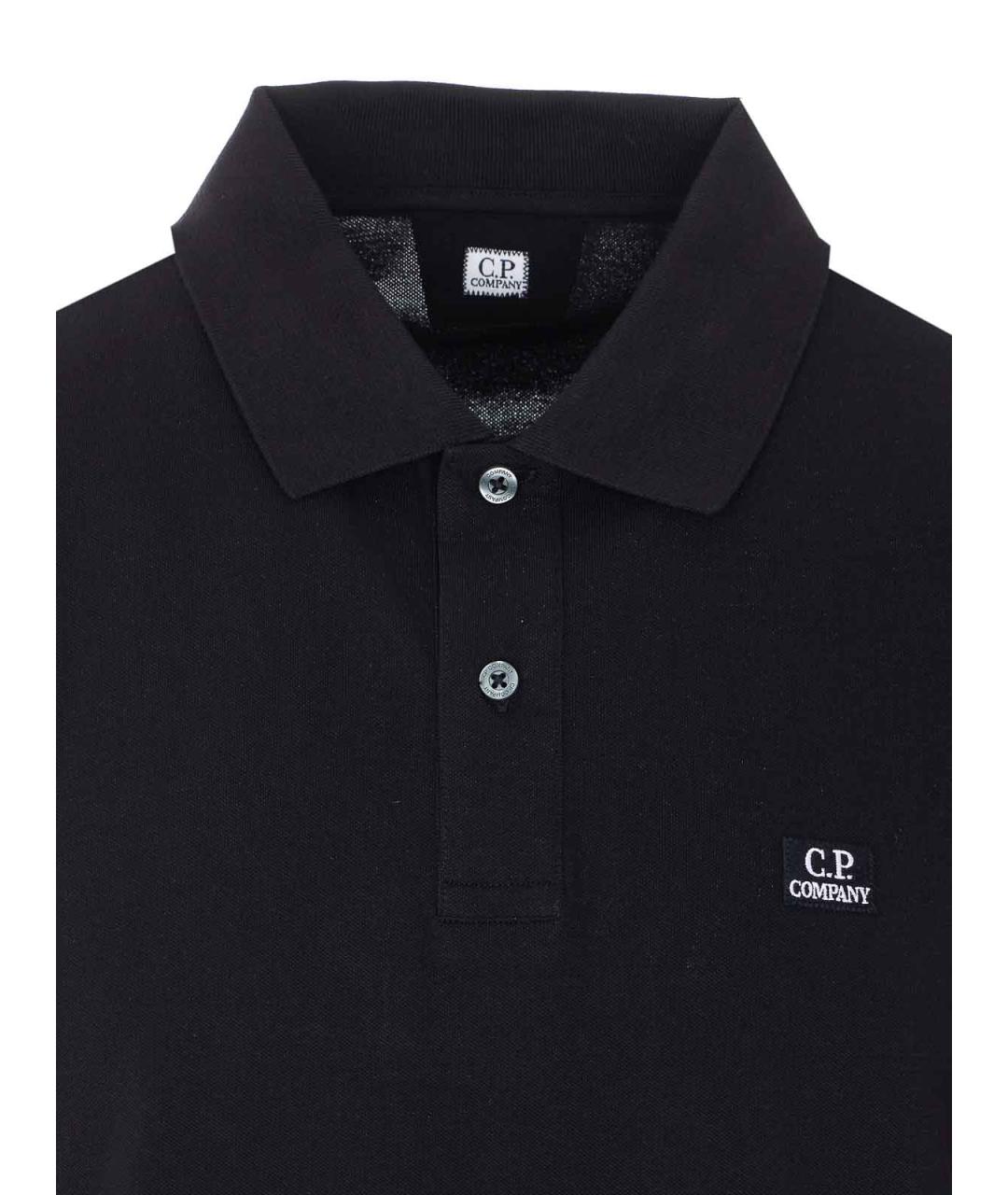 CP COMPANY Черное хлопковое поло с коротким рукавом, фото 4
