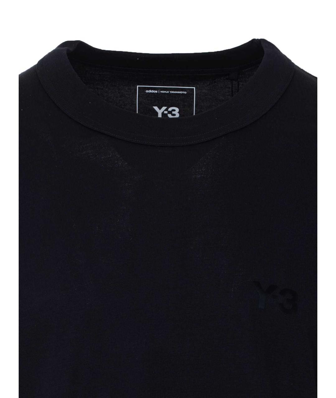Y-3 Черная хлопковая футболка, фото 4