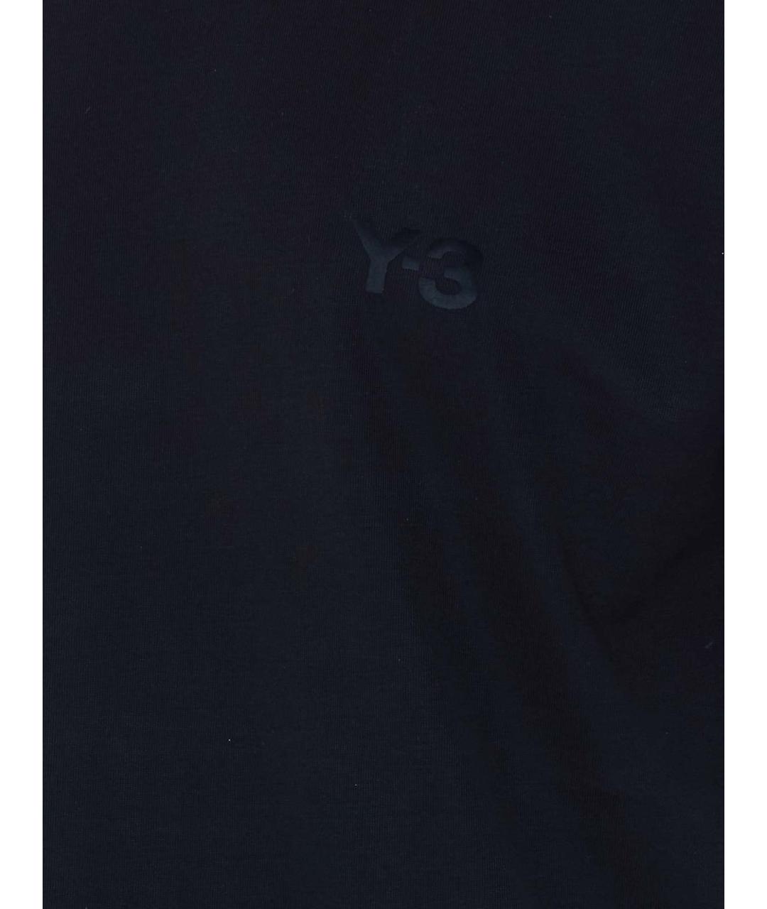 Y-3 Черная хлопковая футболка, фото 3