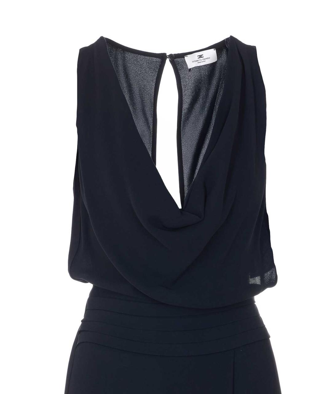 ELISABETTA FRANCHI Черное вискозное повседневное платье, фото 4