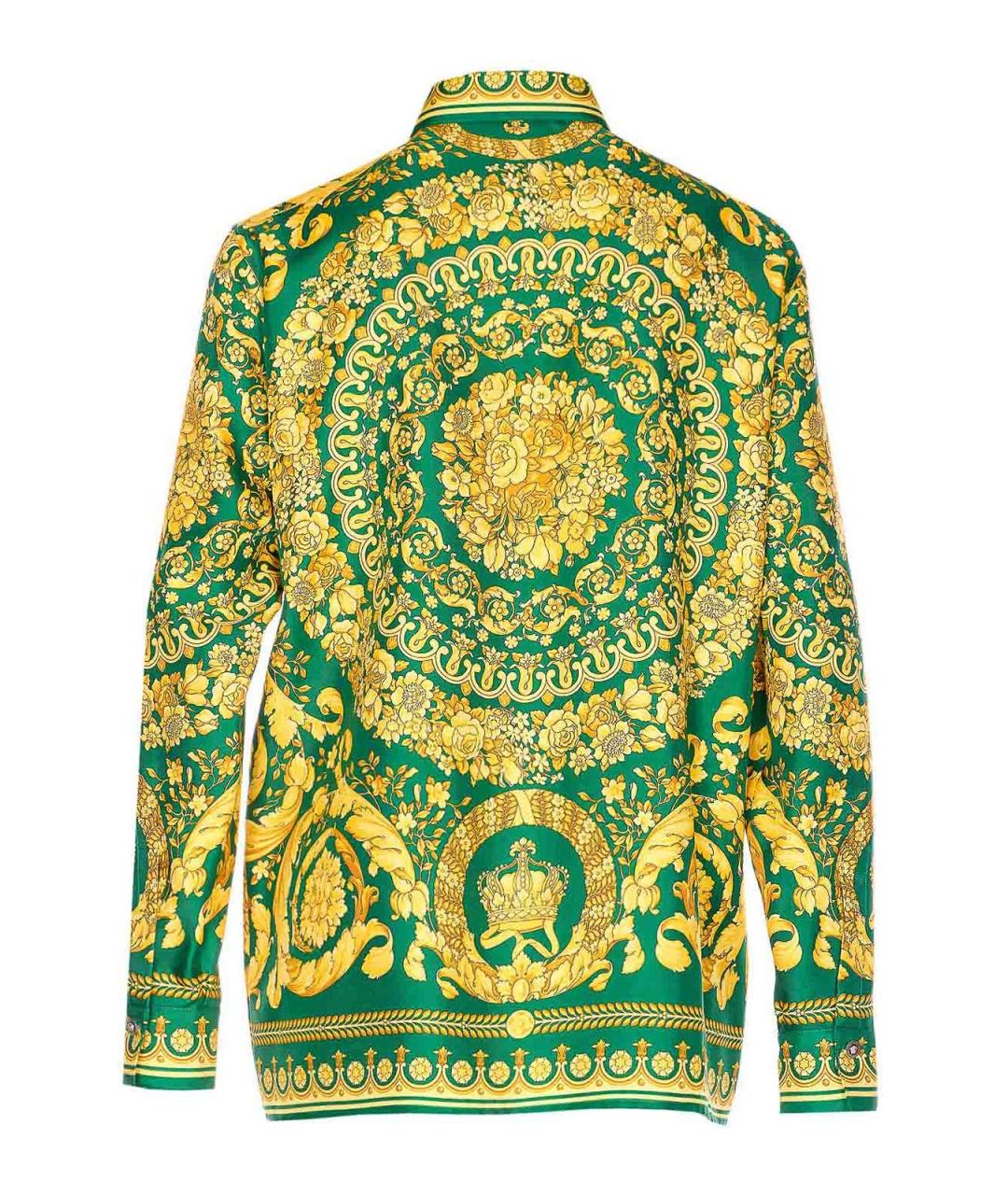 VERSACE Зеленая шелковая рубашка, фото 2