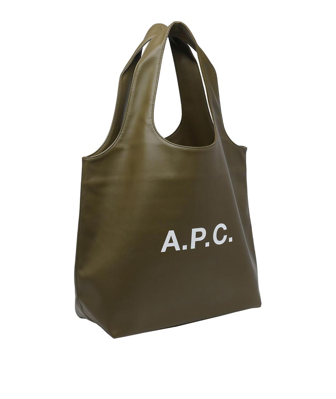 A.P.C. Зеленая сумка тоут из искусственной кожи, фото 2