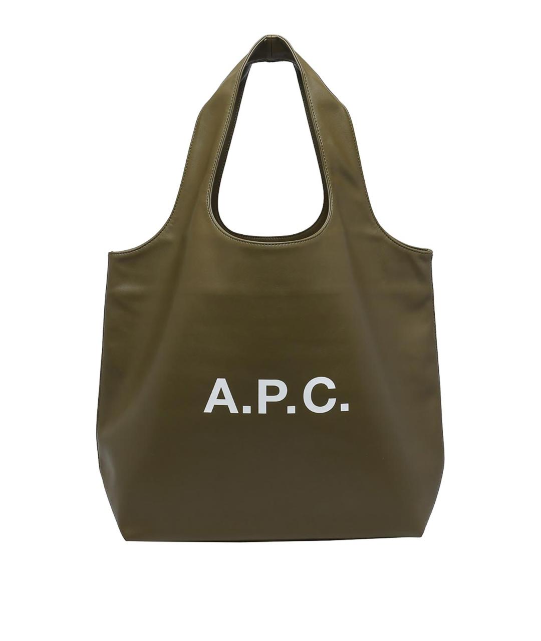 A.P.C. Зеленая сумка тоут из искусственной кожи, фото 1