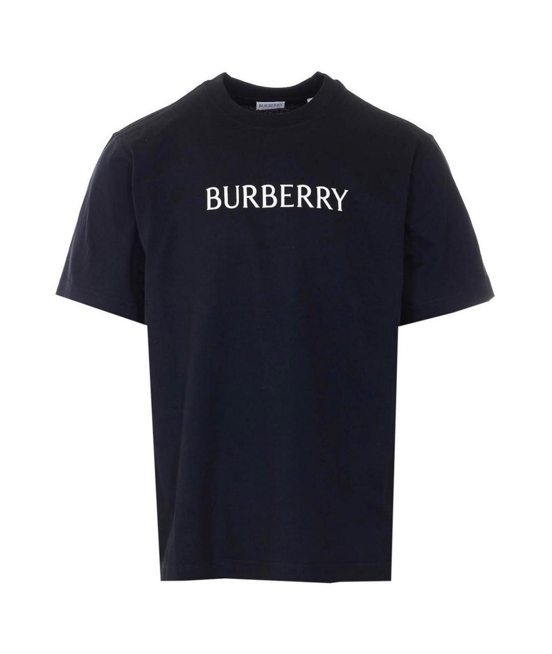 BURBERRY Черная хлопковая футболка, фото 1