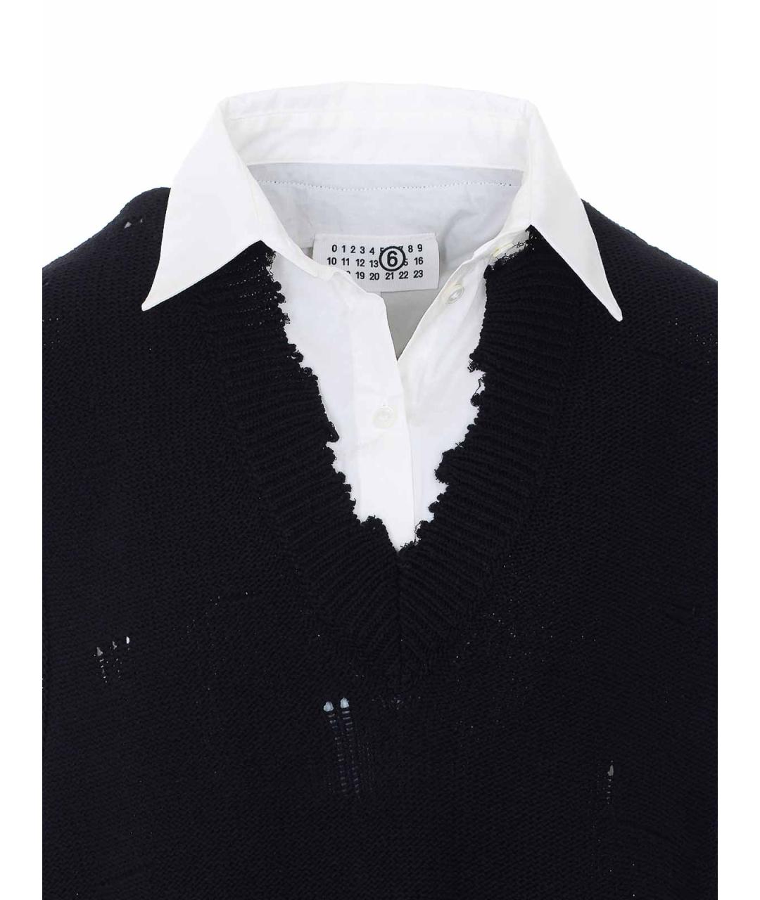 MM6 MAISON MARGIELA Черная хлопковая жилетка, фото 4