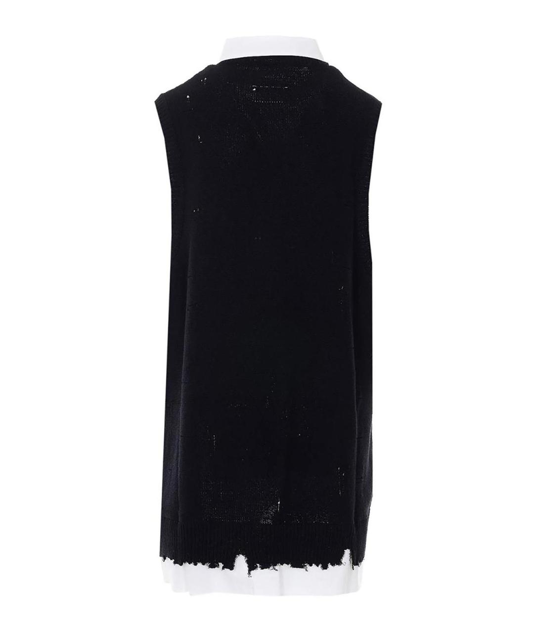 MM6 MAISON MARGIELA Черная хлопковая жилетка, фото 2