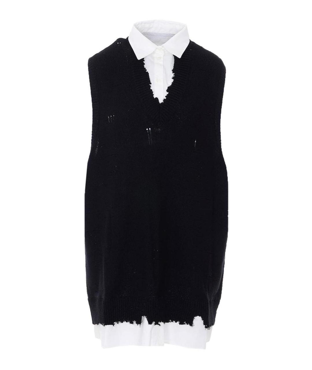 MM6 MAISON MARGIELA Черная хлопковая жилетка, фото 1