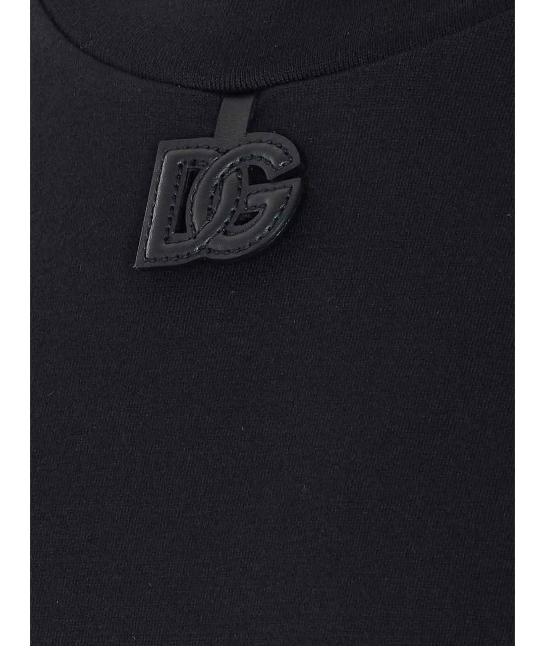 DOLCE&GABBANA Черная хлопковая футболка, фото 3