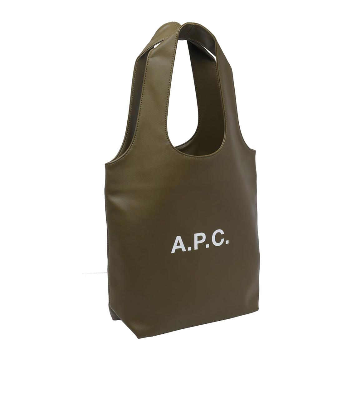 A.P.C. Зеленая сумка тоут из искусственной кожи, фото 2