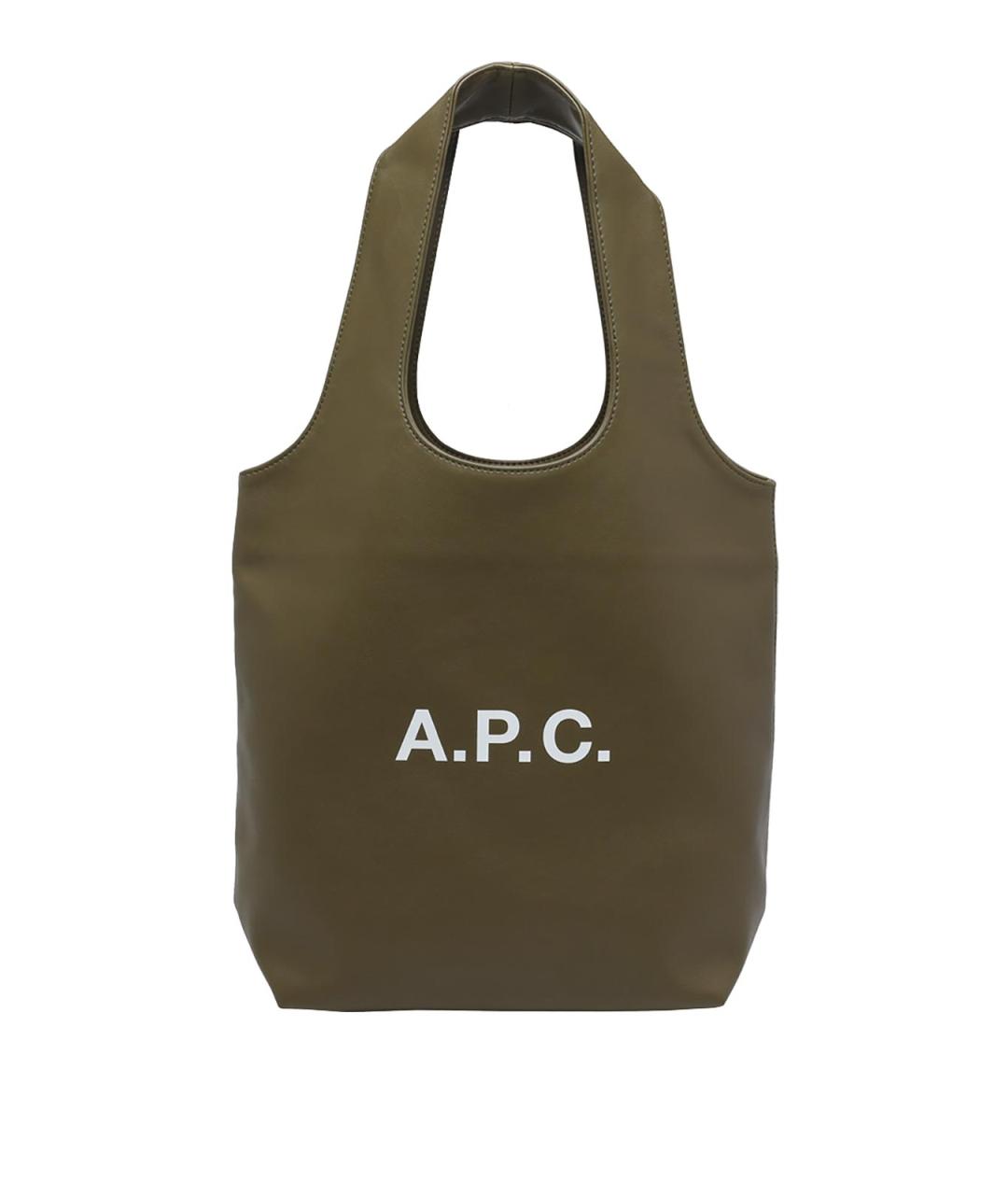 A.P.C. Зеленая сумка тоут из искусственной кожи, фото 1