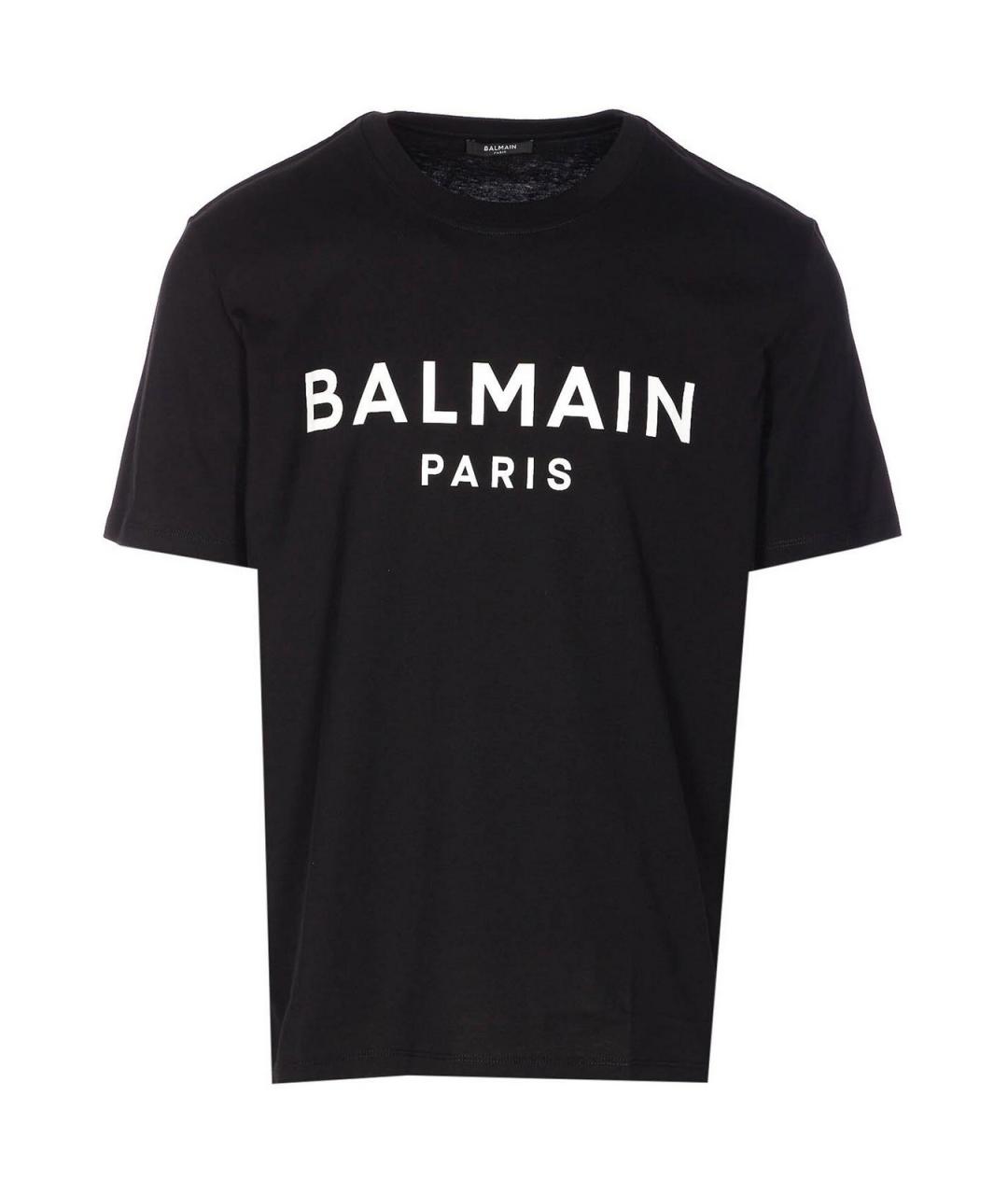 BALMAIN Черная хлопковая футболка, фото 1