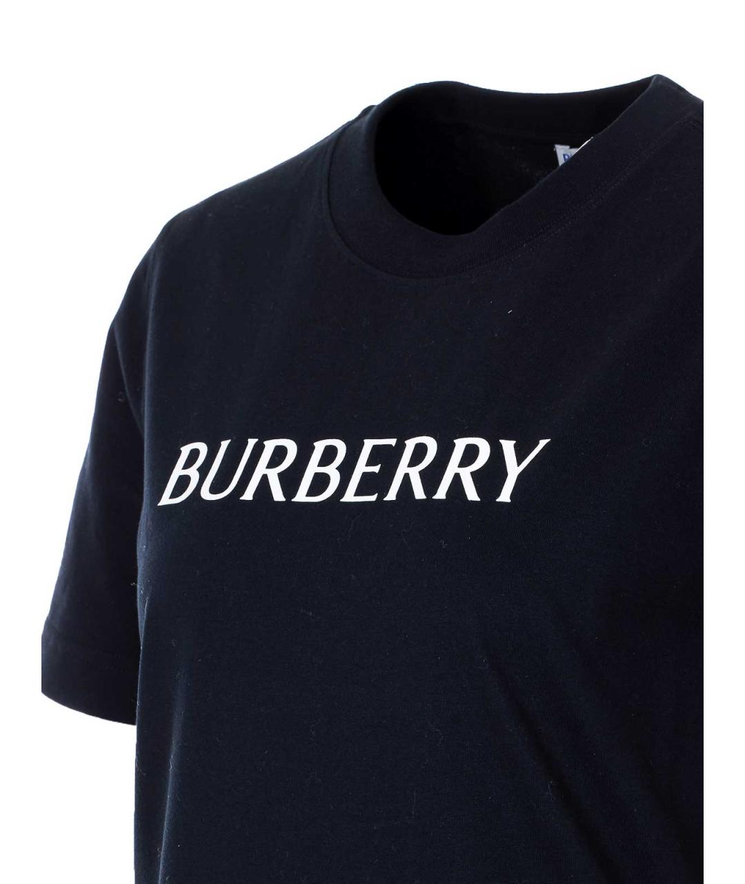 BURBERRY Черная хлопковая футболка, фото 3