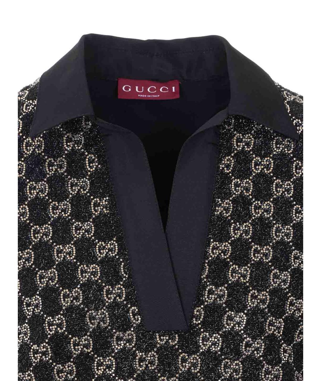 GUCCI Черная вискозная футболка, фото 4