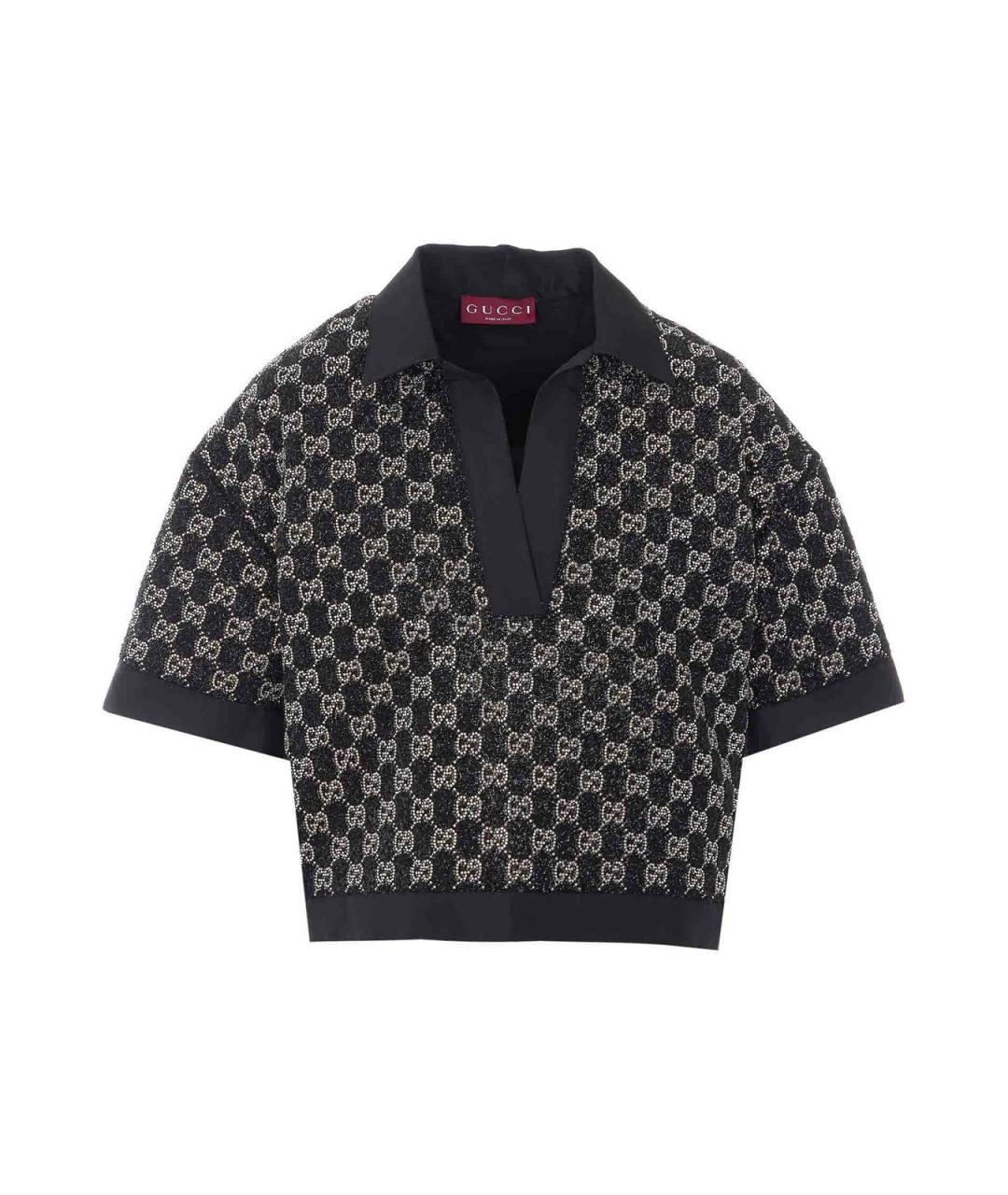 GUCCI Черная вискозная футболка, фото 1