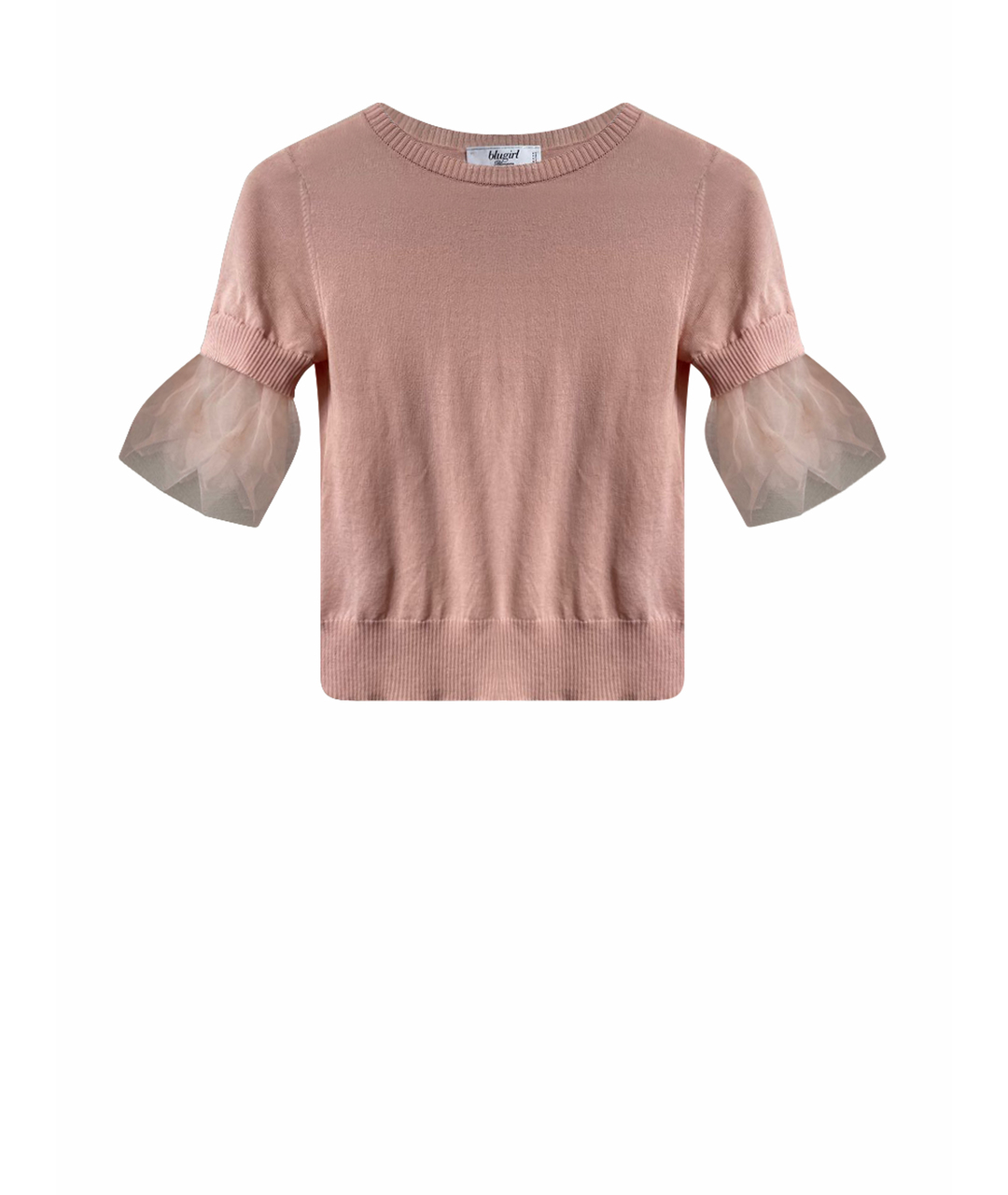 BLUMARINE Розовая хлопко-эластановая футболка, фото 1