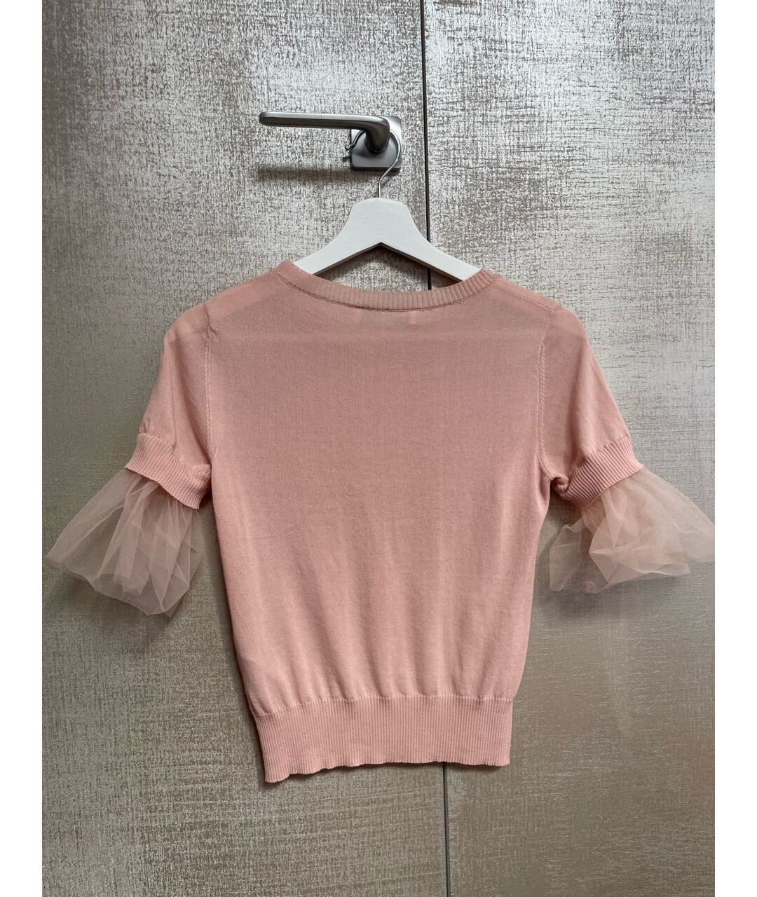 BLUMARINE Розовая хлопко-эластановая футболка, фото 2
