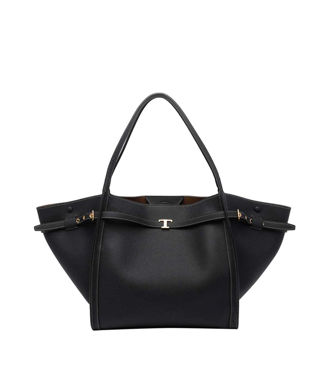 TOD'S Черная кожаная сумка тоут, фото 1