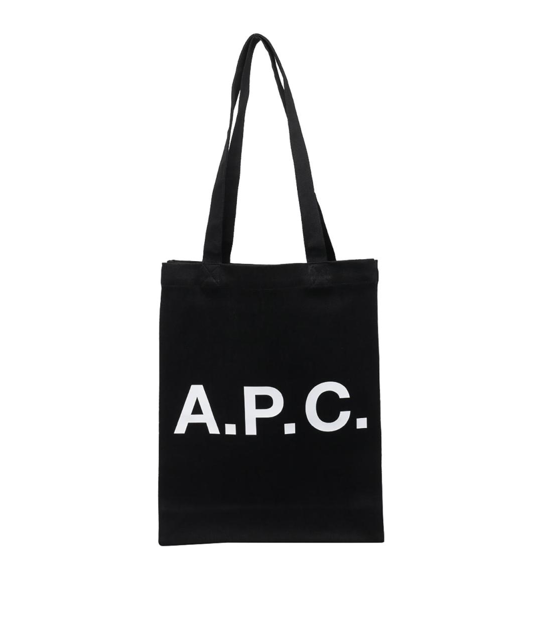 A.P.C. Черная хлопковая сумка тоут, фото 1