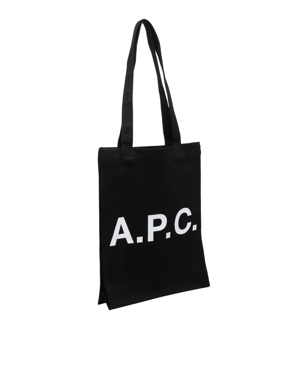 A.P.C. Черная хлопковая сумка тоут, фото 2