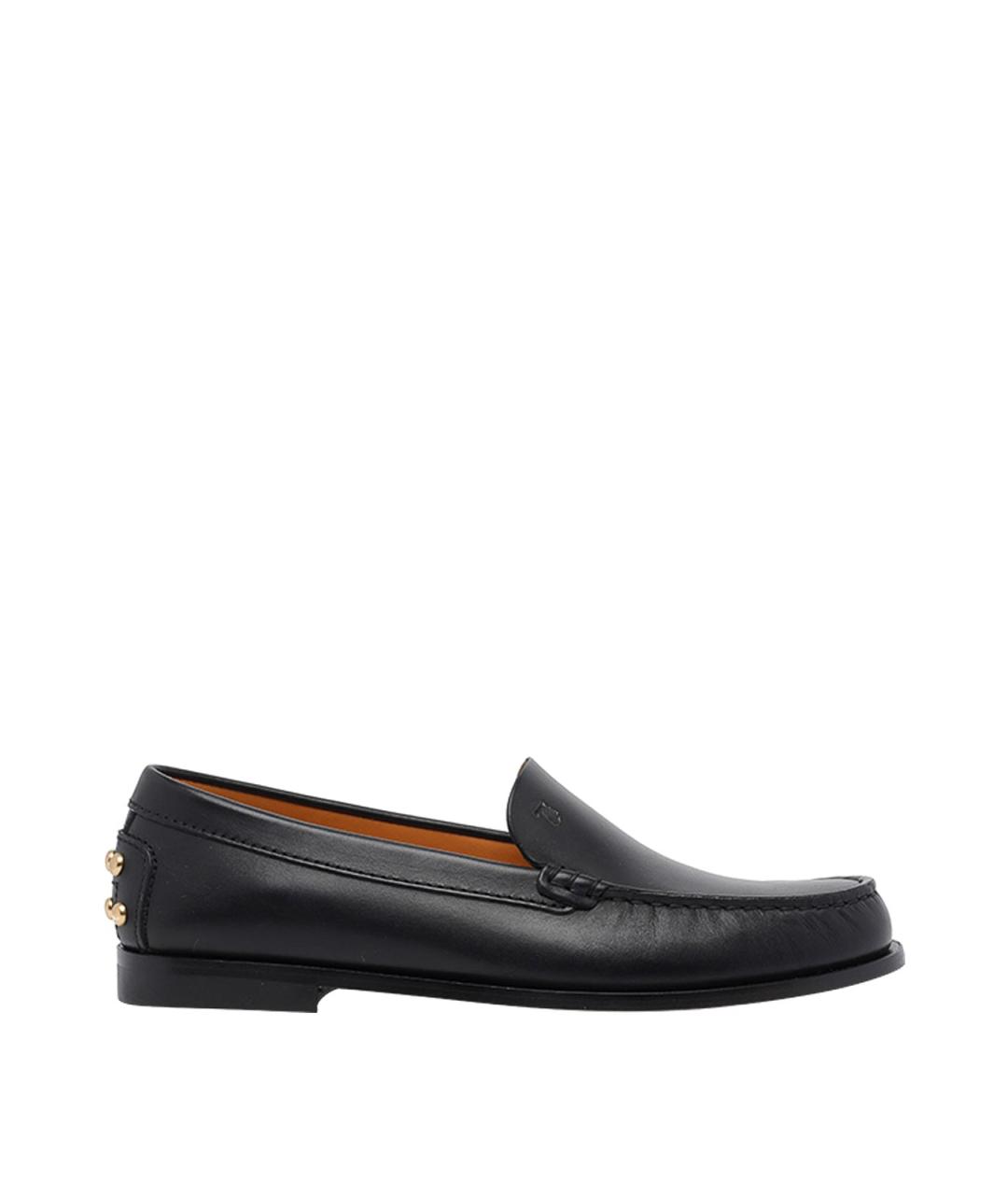 TOD'S Черные кожаные лоферы, фото 1