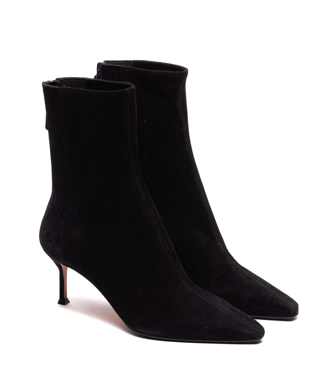 AQUAZZURA Черные замшевые сапоги, фото 4