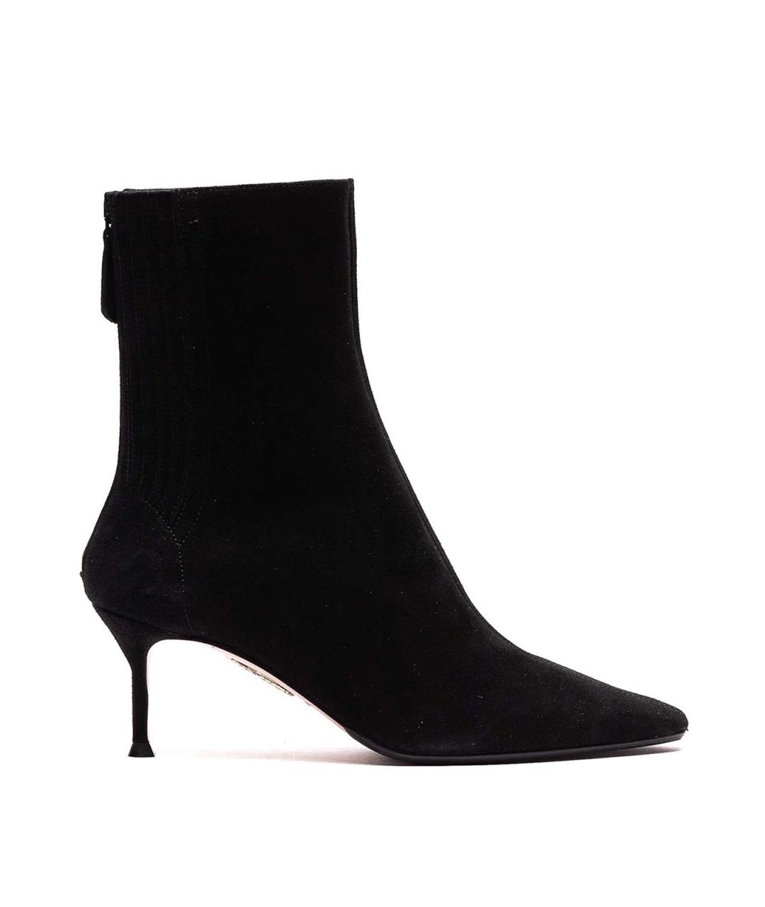 AQUAZZURA Черные замшевые сапоги, фото 1