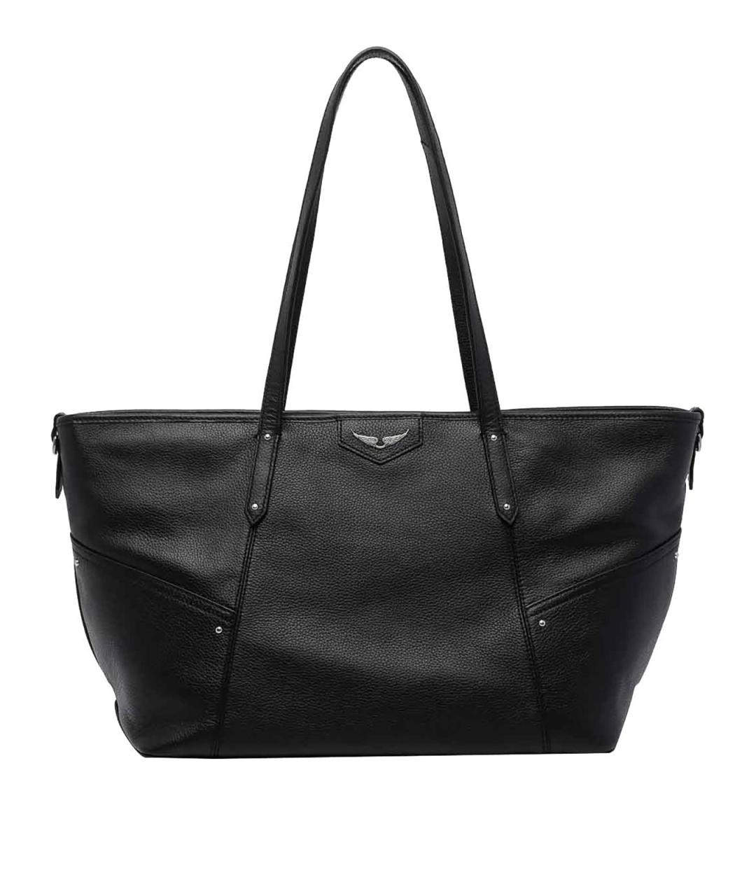 ZADIG & VOLTAIRE Черная кожаная сумка тоут, фото 1