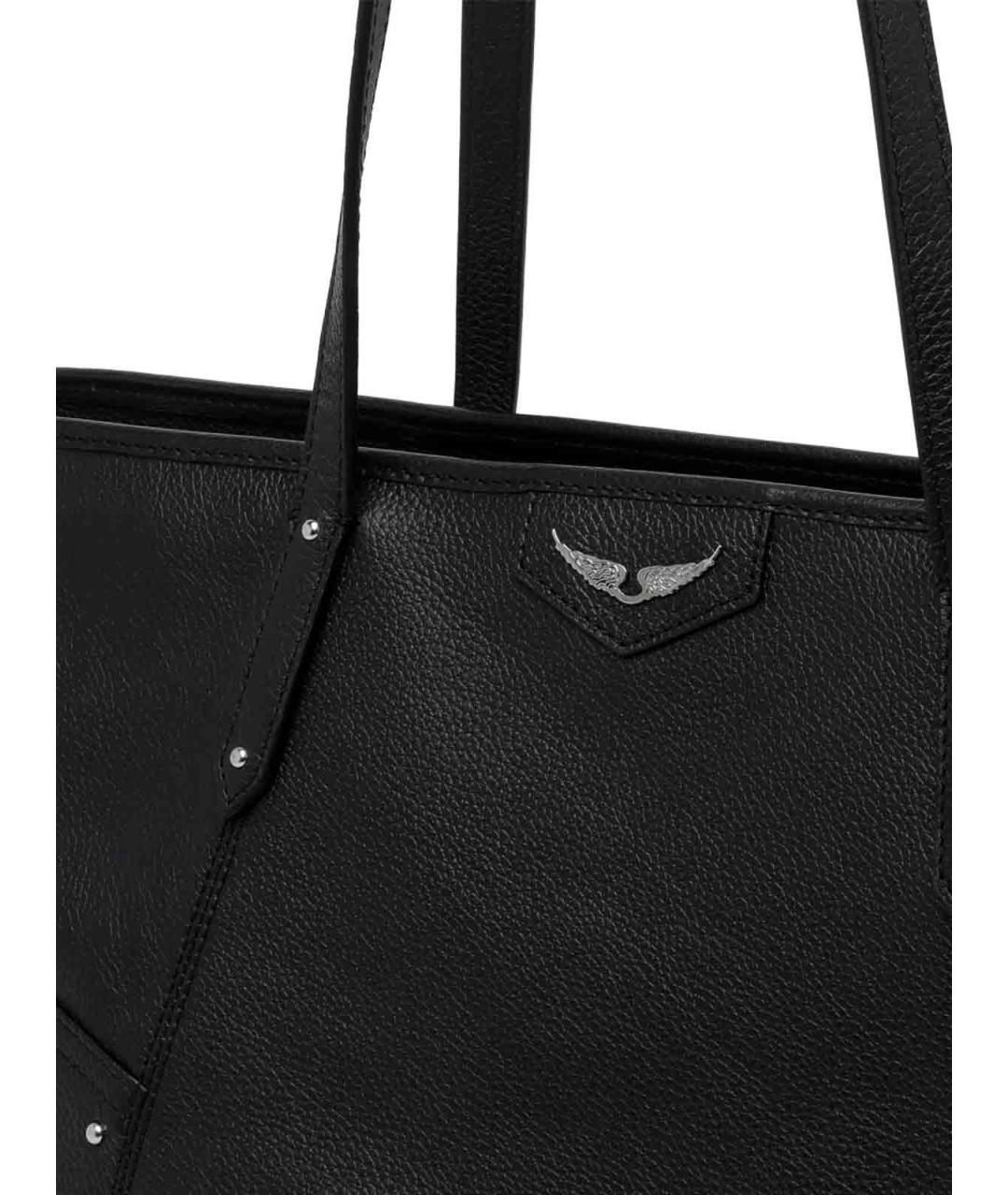 ZADIG & VOLTAIRE Черная кожаная сумка тоут, фото 4