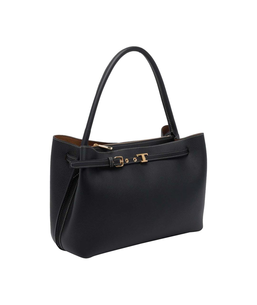 TOD'S Черная кожаная сумка тоут, фото 2