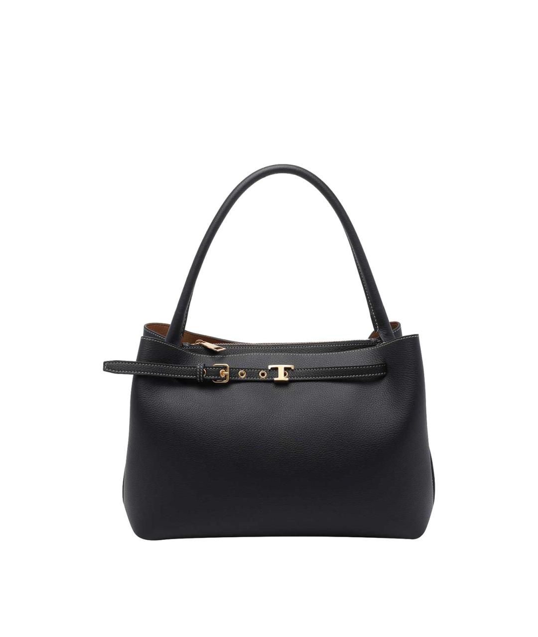 TOD'S Черная кожаная сумка тоут, фото 1