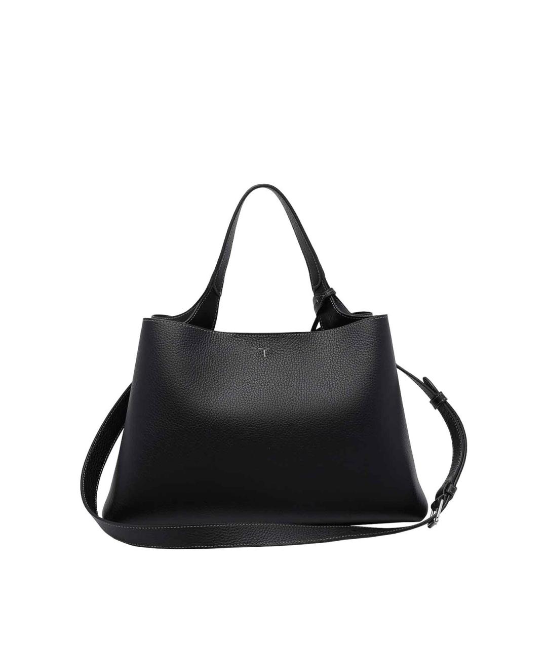 TOD'S Черная кожаная сумка тоут, фото 3