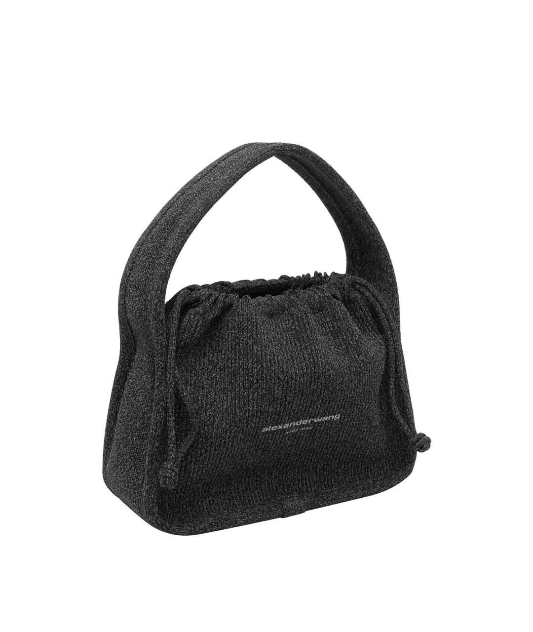 ALEXANDER WANG Черная кожаная сумка с короткими ручками, фото 2