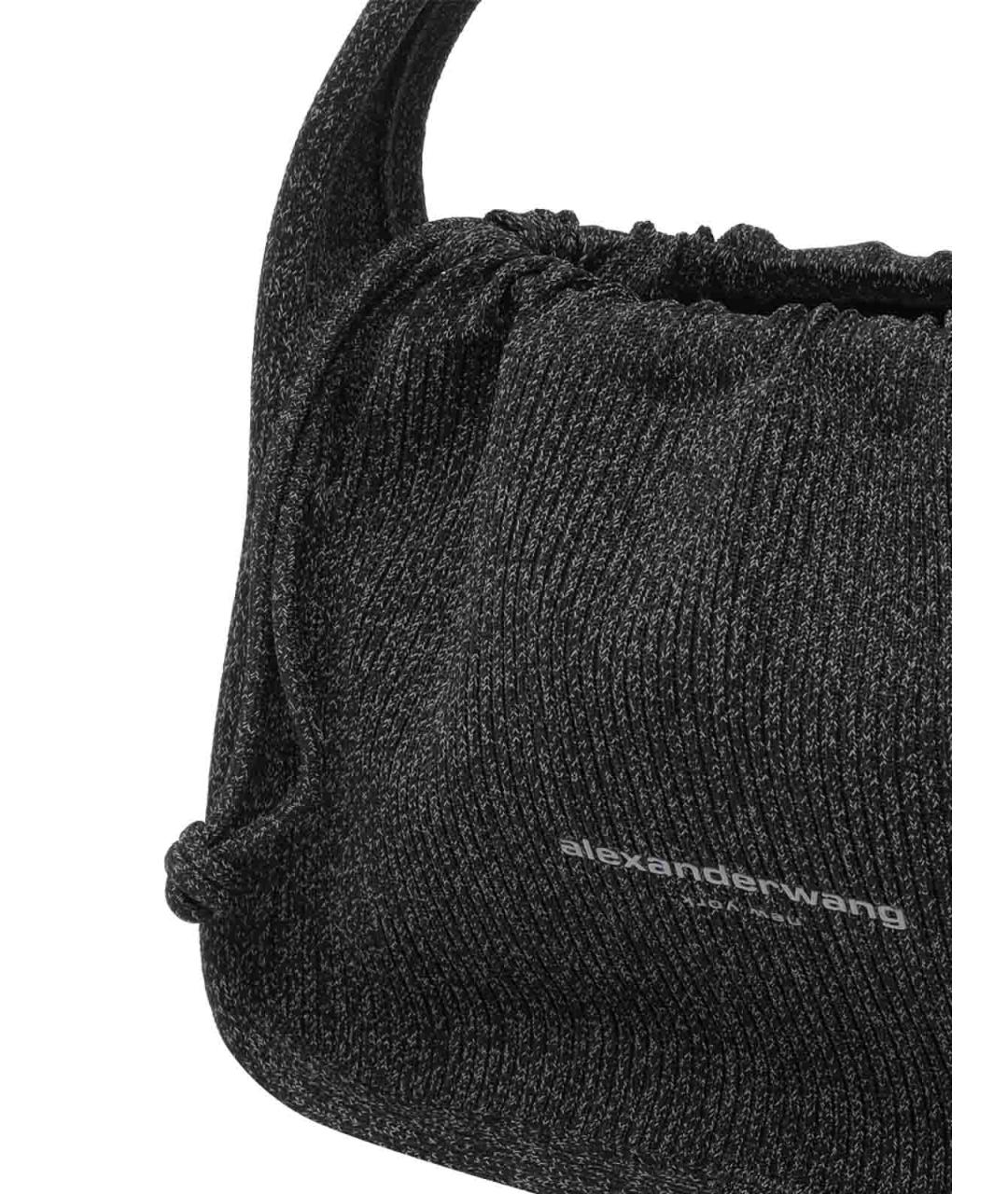 ALEXANDER WANG Черная кожаная сумка с короткими ручками, фото 4