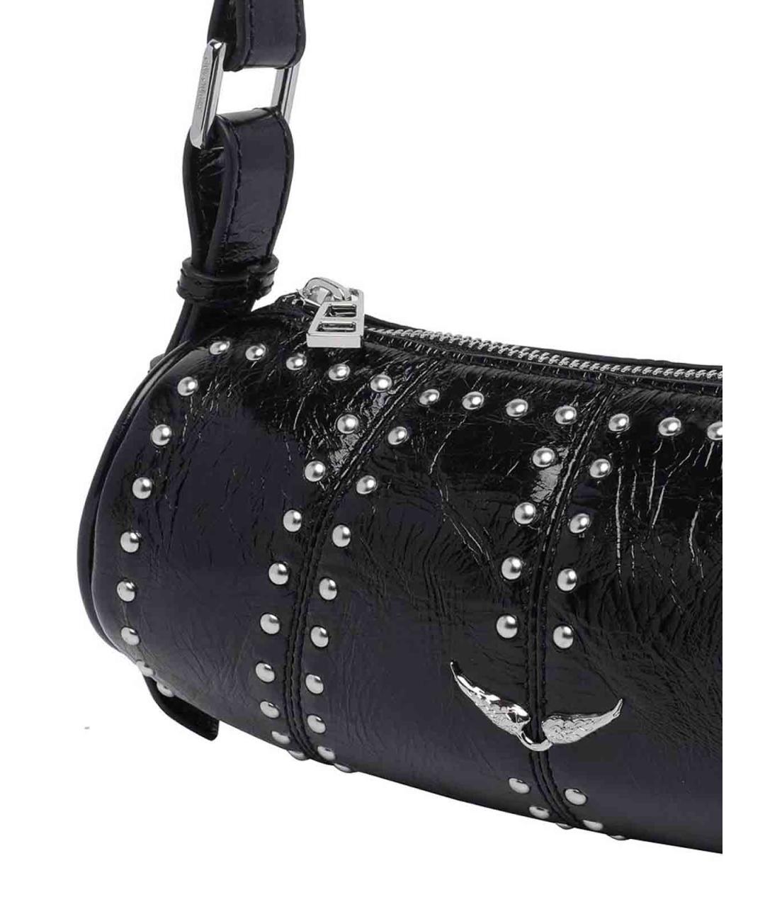 ZADIG & VOLTAIRE Черная кожаная сумка через плечо, фото 4