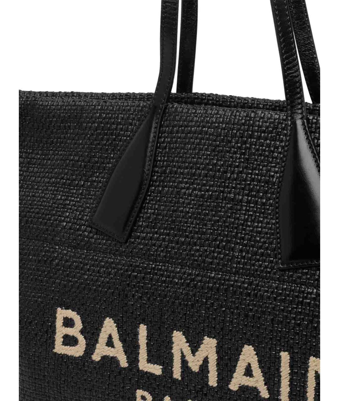 BALMAIN Черная плетеная сумка тоут, фото 4